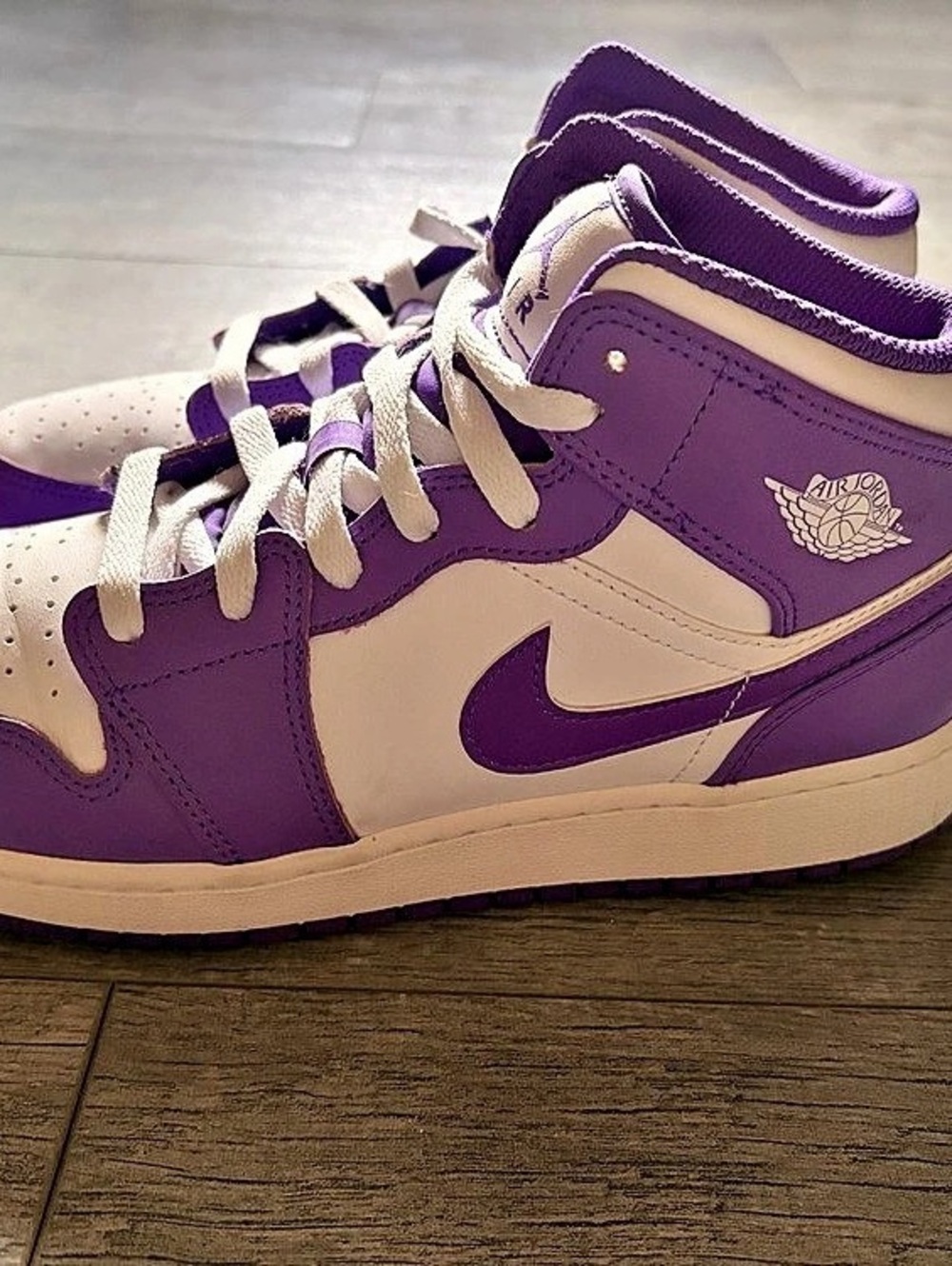 Air Jordan 1 Mid GS Purple & White US 7Y